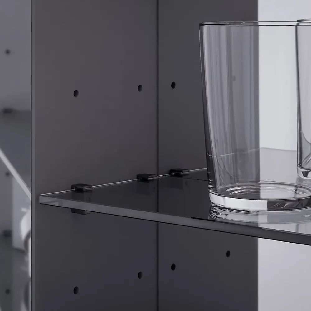 Armoire De Toilette|Bernstein Armoire de toilette MFC 2 portes miroirs, éclairage LED, prise de courant intérieure + 2 tablettes verre, 60x71x19cm (LxHxP), VARO
