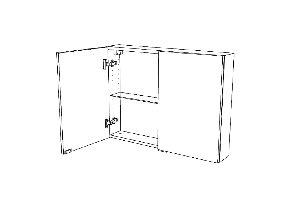 Armoire De Toilette|Meuble De Salle De Bains Faible Profondeur|GoodHome Armoire de toilette miroir l.80 x H.60 x P.15 cm, Imandra