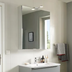 GoodHome Armoire de toilette miroir l.80 x H.90 x P.15 cm, Imandra