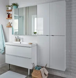 GoodHome Armoire de toilette miroir l.100 x H.90 x P.15 cm, Imandra