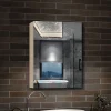 AICA Sanitaire Armoire de Toilette Mural avec Miroir et Rangement - Moderne, Chêne, 60x70 cm,