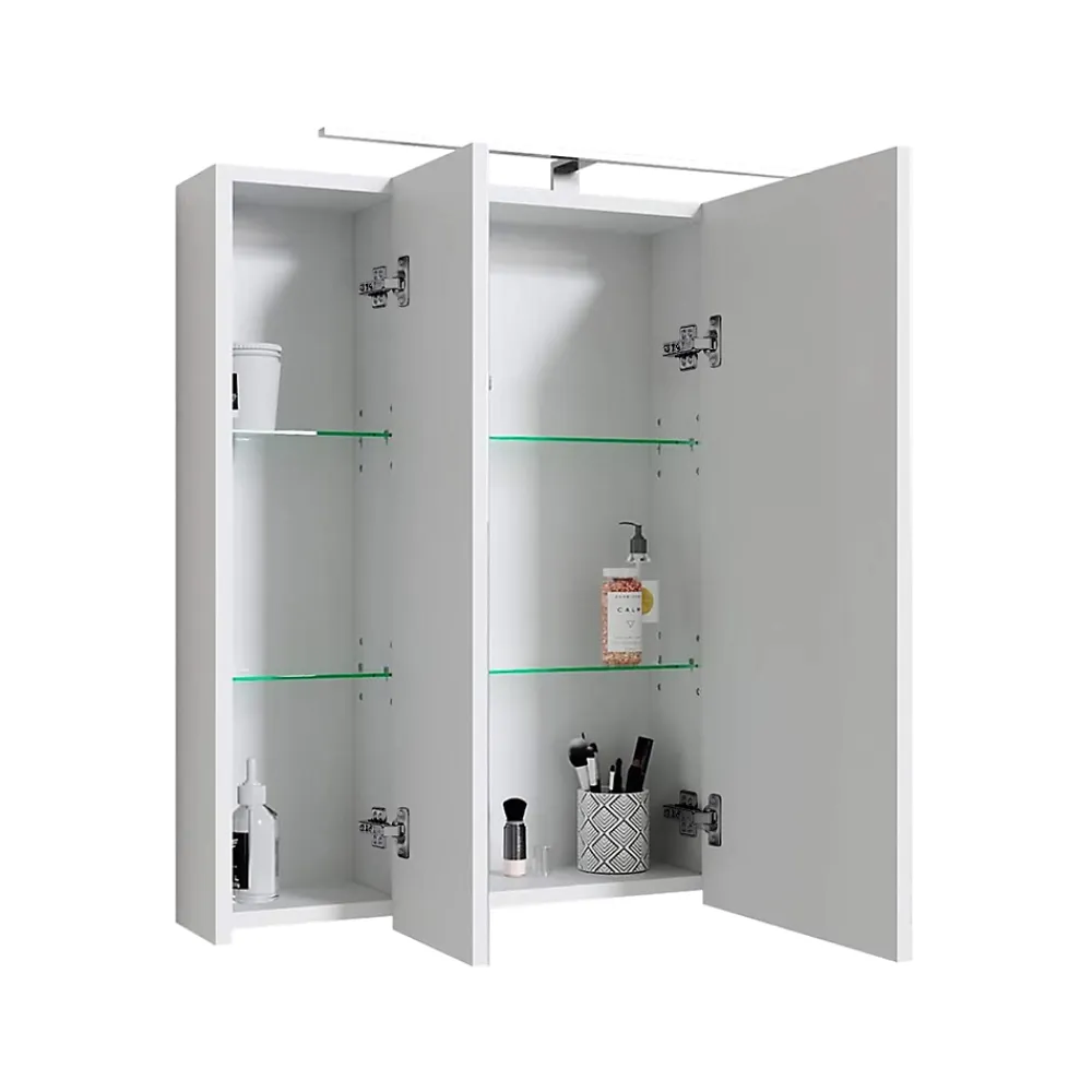 Armoire De Toilette|Meuble De Salle De Bains Faible Profondeur|Ml-Design Armoire de toilette salle de bain avec miroir et LED 72,4x72x15 cm