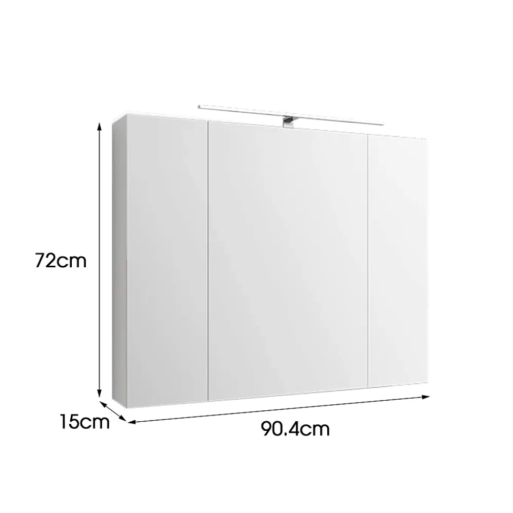 Ml-Design Armoire de toilette salle de bain avec miroir et LED 90,4x72x15 cm