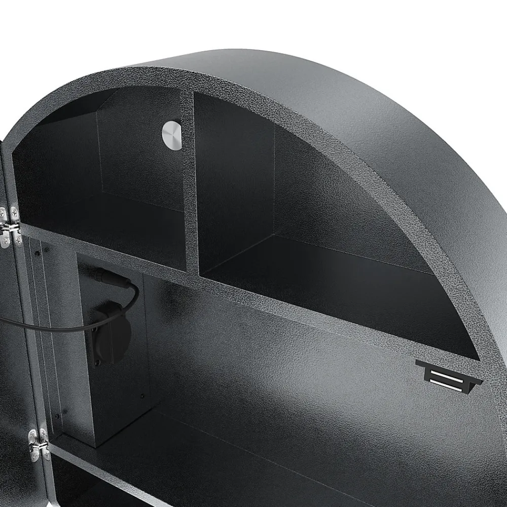 Armoire De Toilette|Sirhona Armoire de toilette Rond 60x60cm+Touch+LED Tri-couleur Température+ Anti-buée+ Prise rasoir