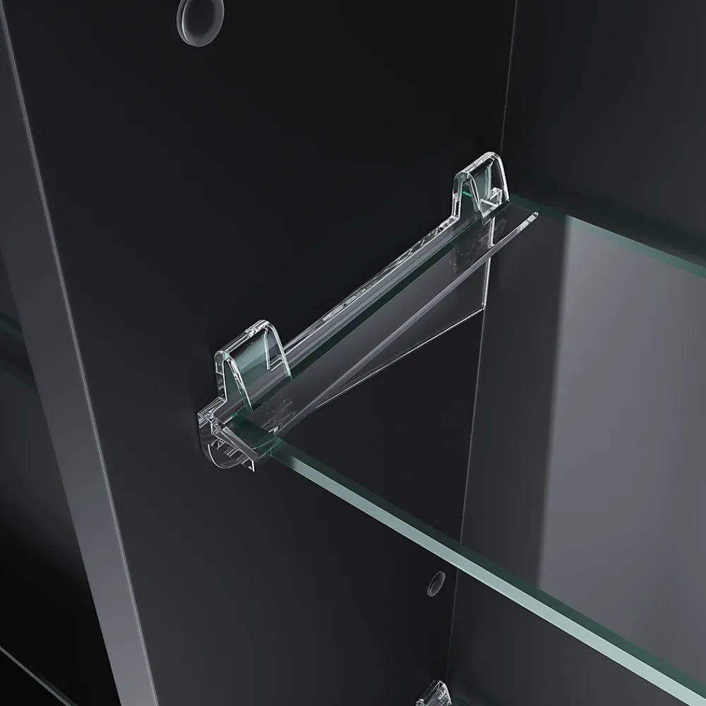 Armoire De Toilette|Sirhona Armoire de toilette Etagère de Rangement 65x60cm+Touch+LED Température Tri-Couleur+ Anti-buée+Prise rasoir