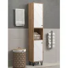 Colonne De Salle De Bains|Generic Armoire haute - TRENDTEAM - Série Touch - Blanc/Brun - 36 cm - 191 cm de hauteur