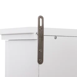 Homcom Armoire haute murale de salle de bain ou WC placard 1 porte 3 niches dim. 53L x 14,5l x 50,5H cm MDF panneaux particules blanc