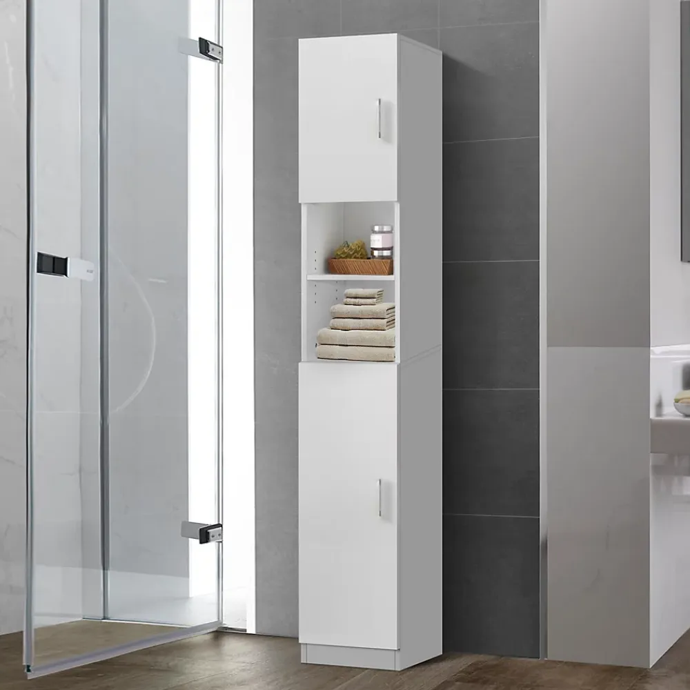 Meuble De Salle De Bains Faible Profondeur|Armoire De Salle De Bains|Ml-Design Armoire haute salle de bain colonne blanc MDF 30x190x25 cm