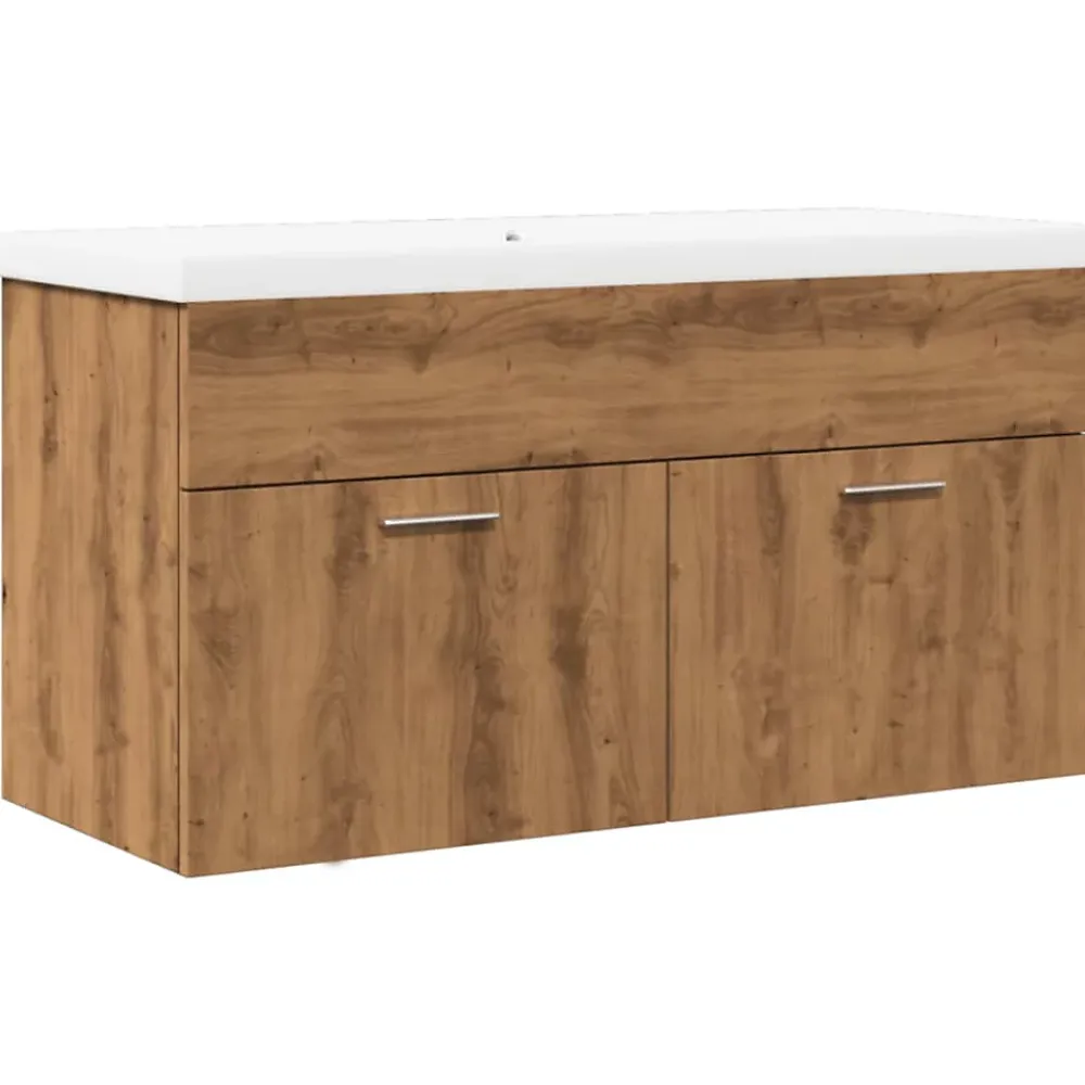 Vidaxl Armoire lavabo de bain avec bassin intégré chêne artisanal