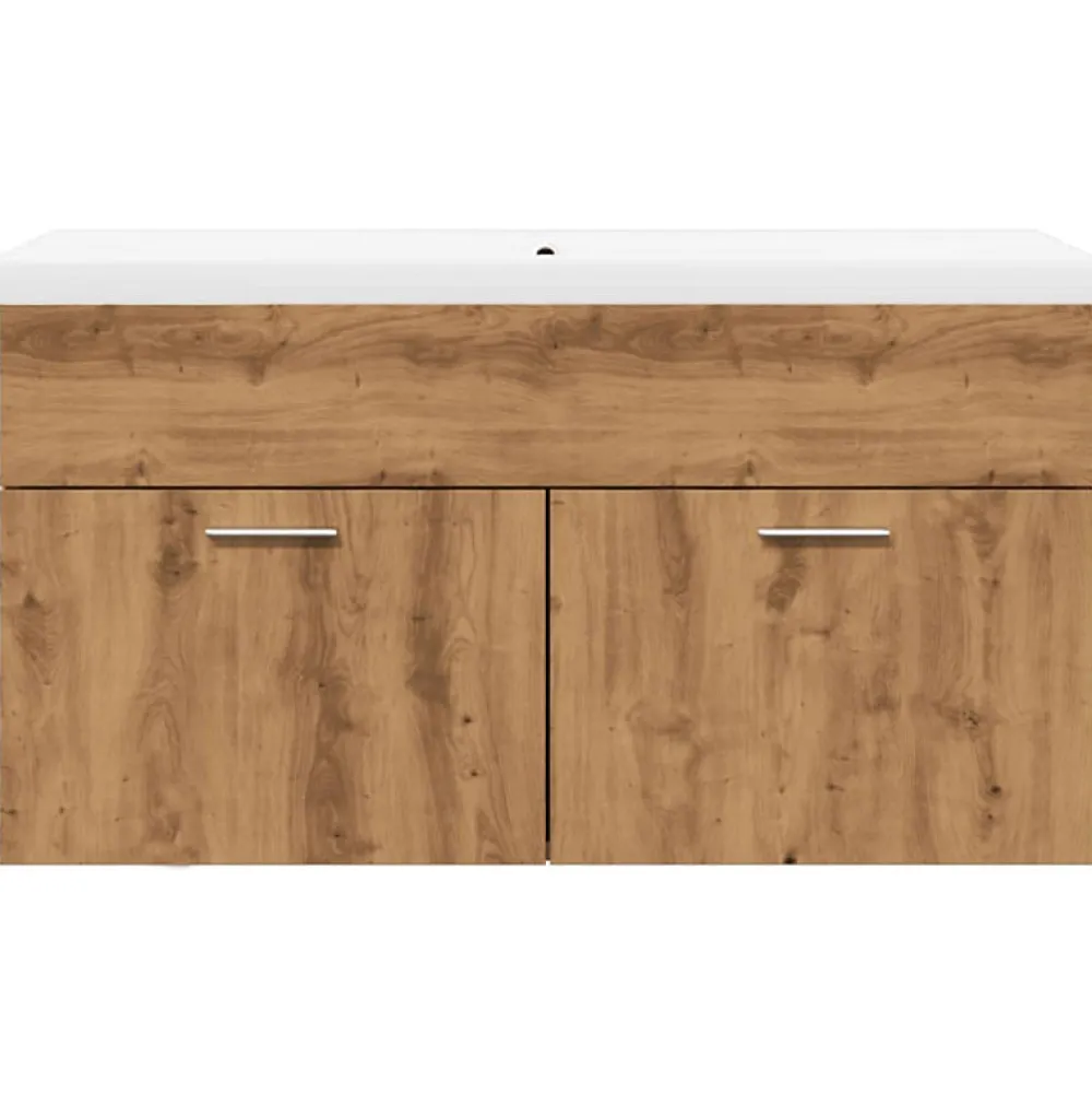 Vidaxl Armoire lavabo de bain avec bassin intégré chêne artisanal