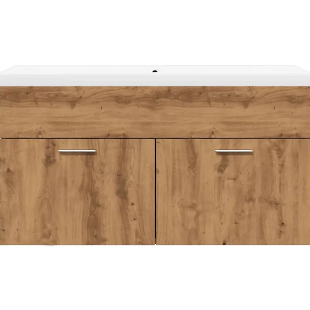 Vidaxl Armoire lavabo de bain avec bassin intégré chêne artisanal