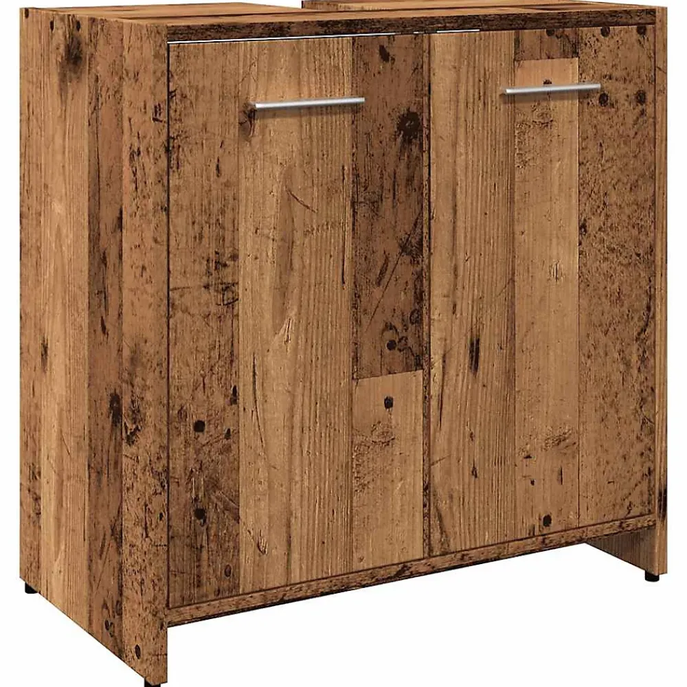 Meuble Wc|Vidaxl Armoire lavabo de salle de bain vieux bois 60x33x60 cm
