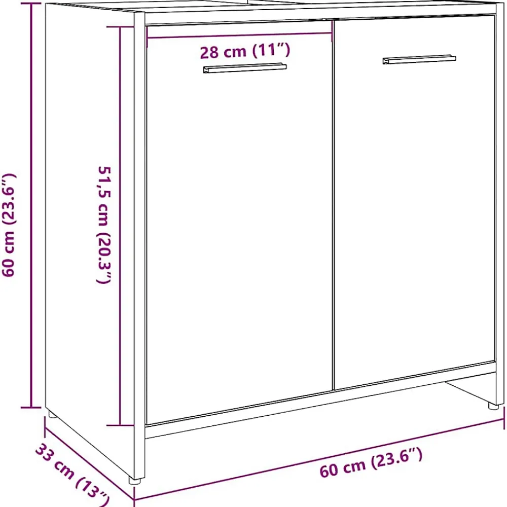Meuble Wc|Vidaxl Armoire lavabo de salle de bain vieux bois 60x33x60 cm