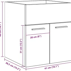 Vidaxl Armoire lavabo de salle de bain chêne sonoma 41x38,5x46 cm