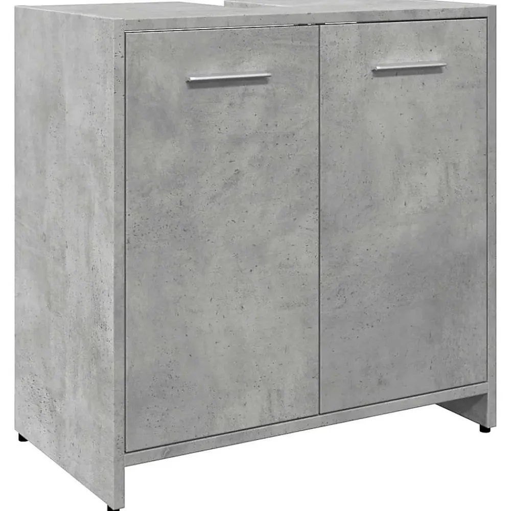 Vidaxl Armoire lavabo de salle de bain gris béton 60x33x60 cm