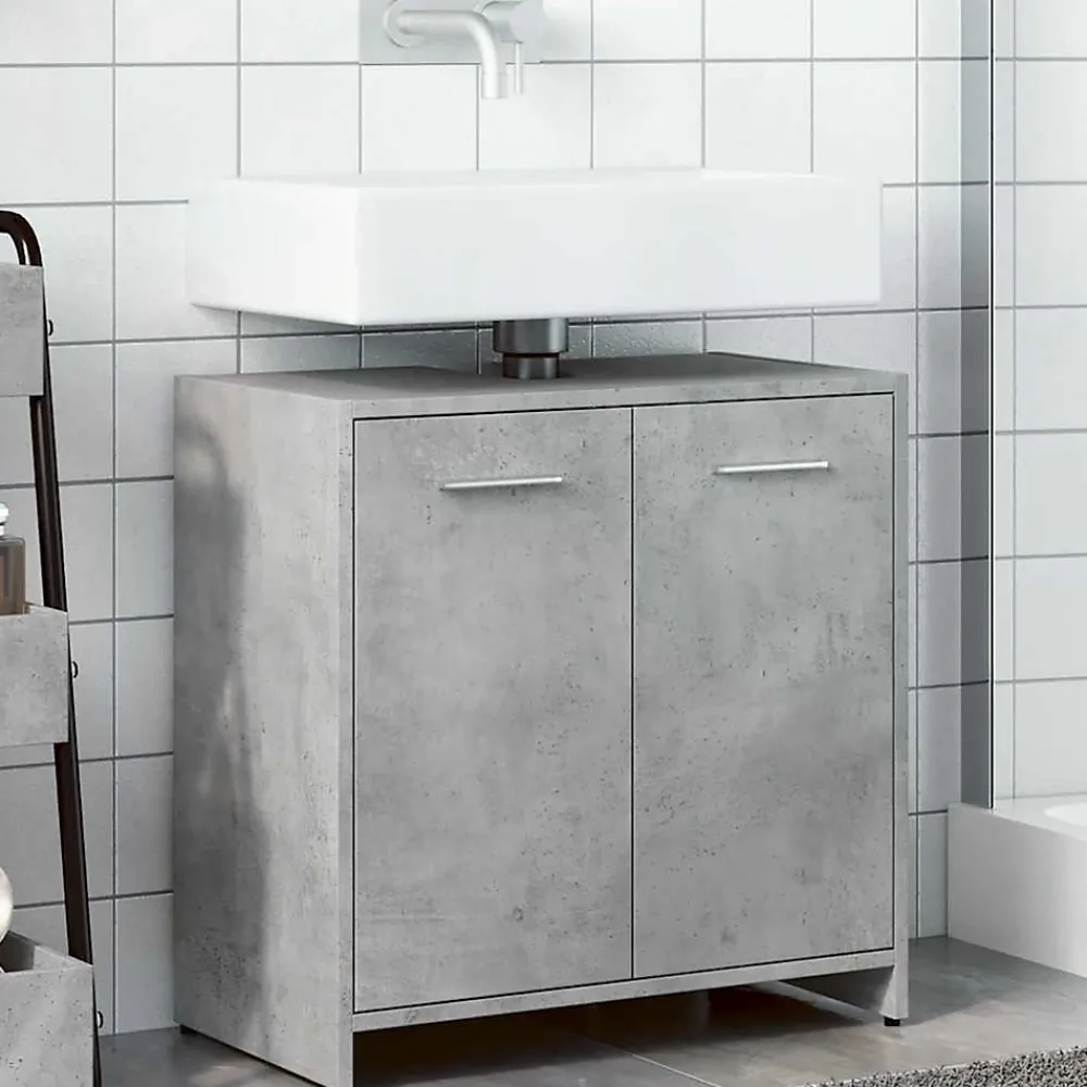 Vidaxl Armoire lavabo de salle de bain gris béton 60x33x60 cm