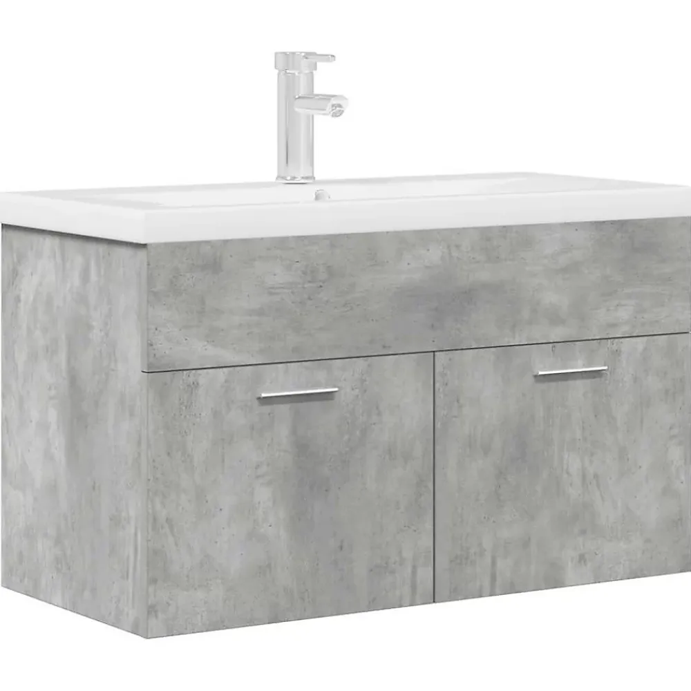 Meuble Wc|Vidaxl Armoire lavabo de salle de bain avec bassin intégré et robinet
