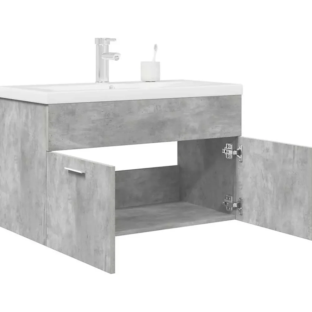 Meuble Wc|Vidaxl Armoire lavabo de salle de bain avec bassin intégré et robinet