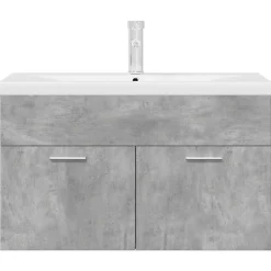 Meuble Wc|Vidaxl Armoire lavabo de salle de bain avec bassin intégré et robinet
