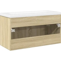 Meuble Wc|Vidaxl Armoire lavabo de salle de bain et bassin intégré chêne sonoma