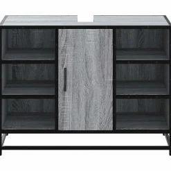 Meuble Wc|Vidaxl Armoire lavabo de salle de bain sonoma gris bois d'ingénierie