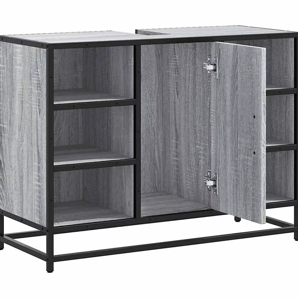 Meuble Wc|Vidaxl Armoire lavabo de salle de bain sonoma gris bois d'ingénierie