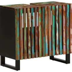 Vidaxl Armoire lavabo de salle de bain 62x34x58cm bois massif d'acacia
