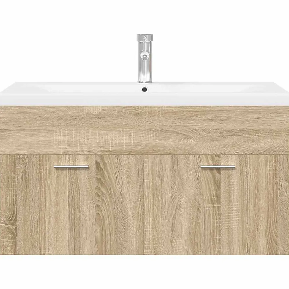 Meuble Wc|Vidaxl Armoire lavabo de salle de bain et bassin intégré chêne sonoma