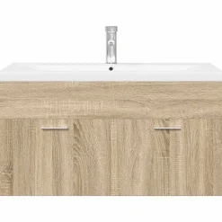 Meuble Wc|Vidaxl Armoire lavabo de salle de bain et bassin intégré chêne sonoma