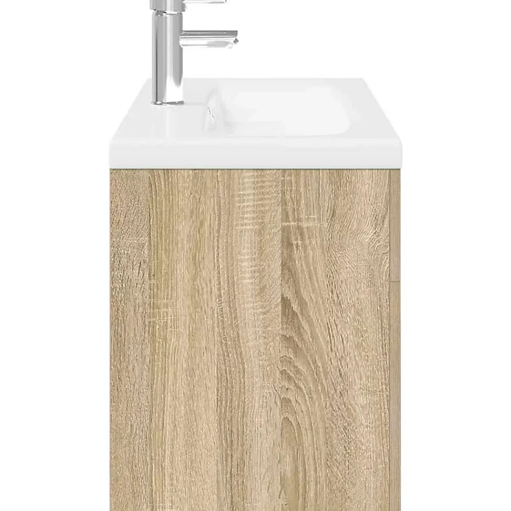 Meuble Wc|Vidaxl Armoire lavabo de salle de bain et bassin intégré chêne sonoma
