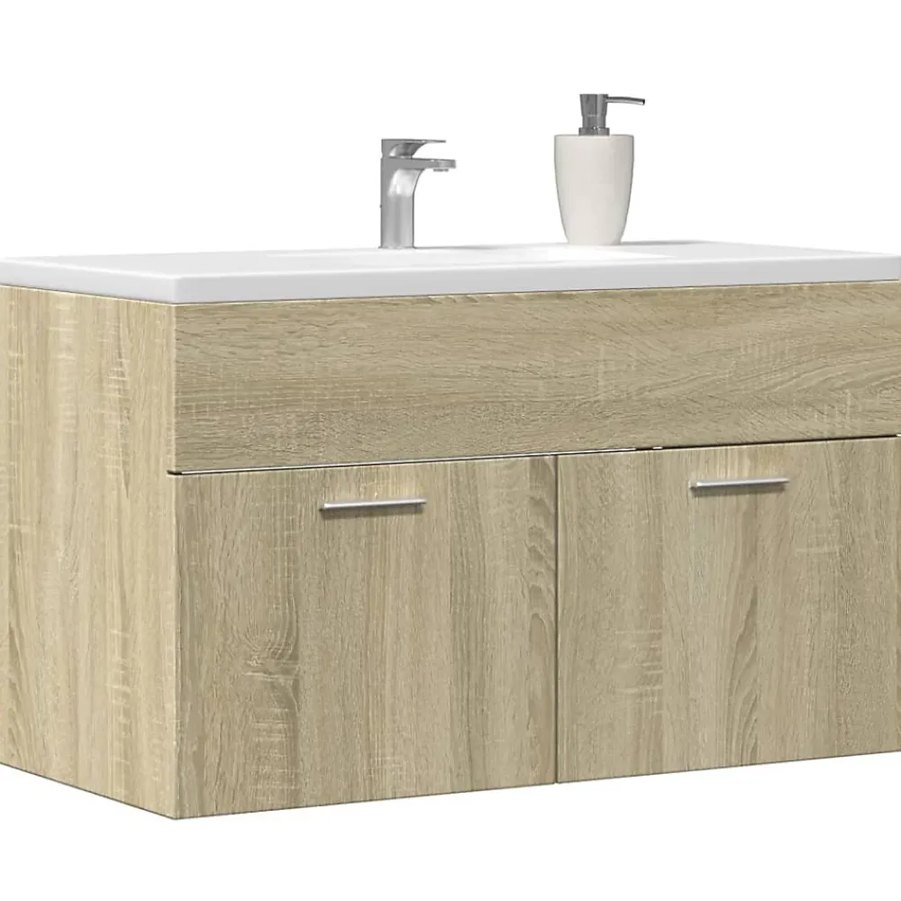 Vidaxl Armoire lavabo de salle de bain chêne sonoma bois d'ingénierie