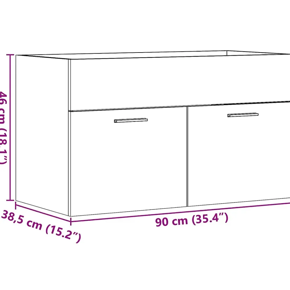 Vidaxl Armoire lavabo de salle de bain chêne sonoma bois d'ingénierie