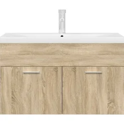 Vidaxl Armoire lavabo de salle de bain et vasque et robinet intégrés