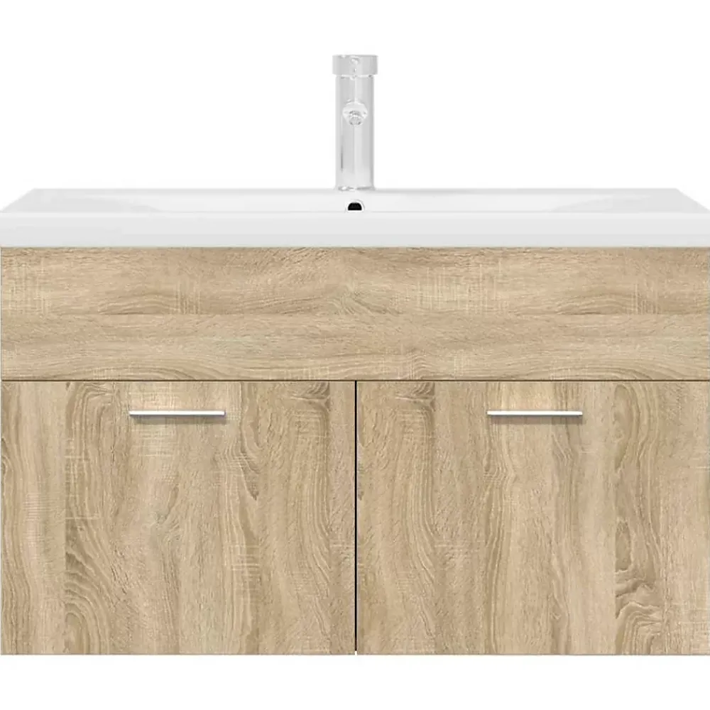 Vidaxl Armoire lavabo de salle de bain et vasque et robinet intégrés