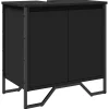 Meuble Wc|Vidaxl Armoire lavabo de salle de bain noir 60x35x60 cm