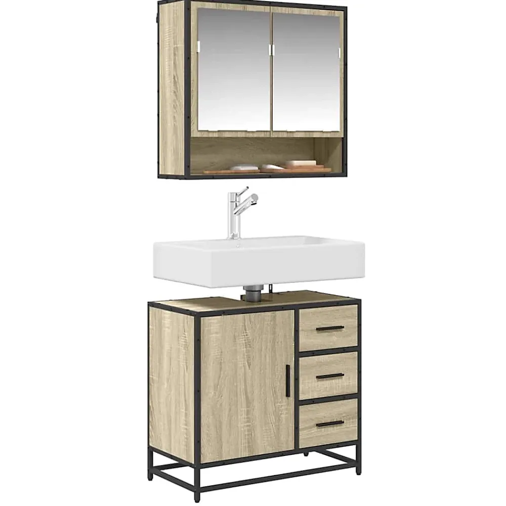 Vidaxl Armoire lavabo de salle de bain chêne sonoma bois d'ingénierie