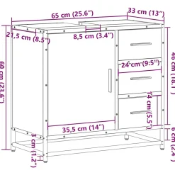 Vidaxl Armoire lavabo de salle de bain chêne sonoma bois d'ingénierie