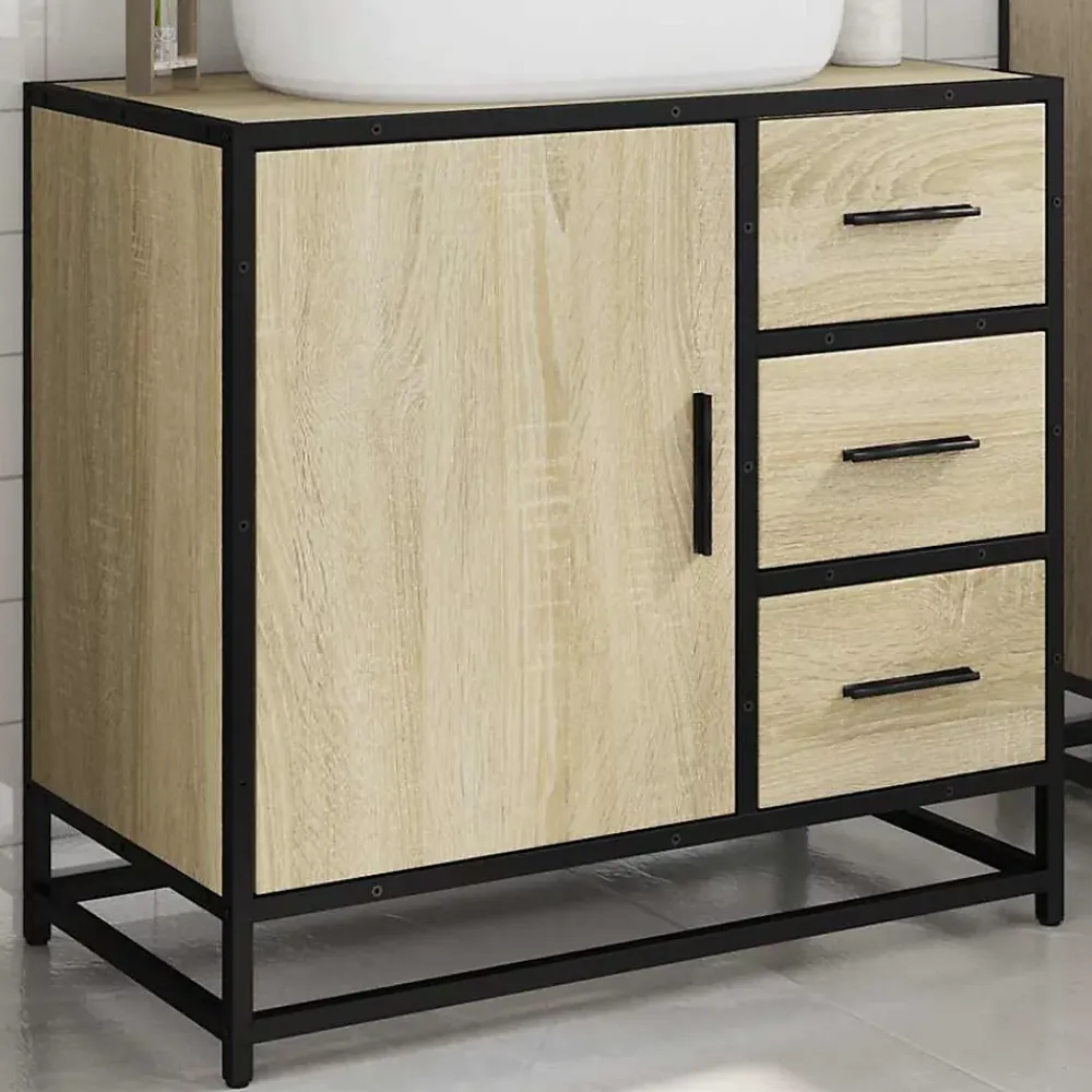 Vidaxl Armoire lavabo de salle de bain chêne sonoma bois d'ingénierie
