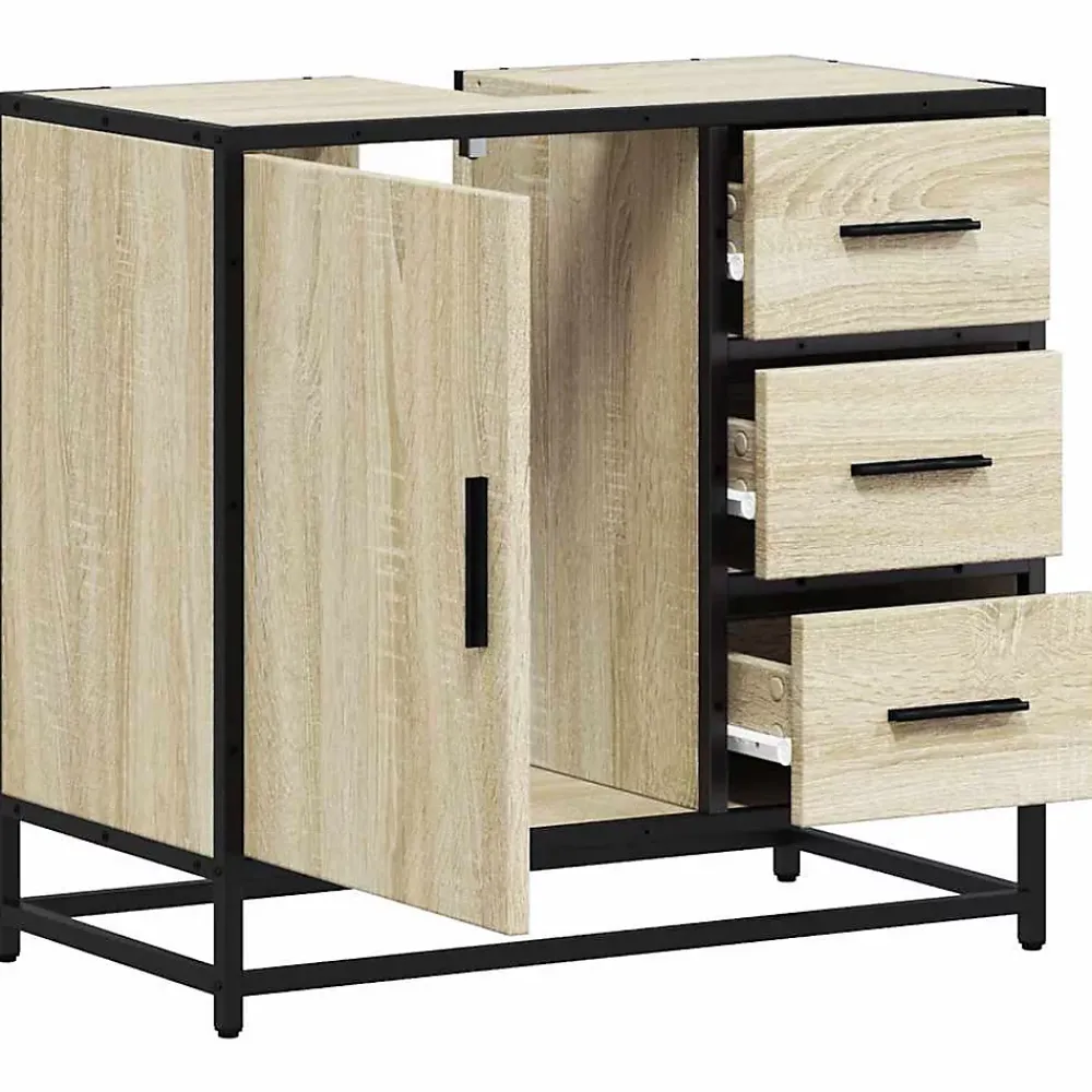 Vidaxl Armoire lavabo de salle de bain chêne sonoma bois d'ingénierie