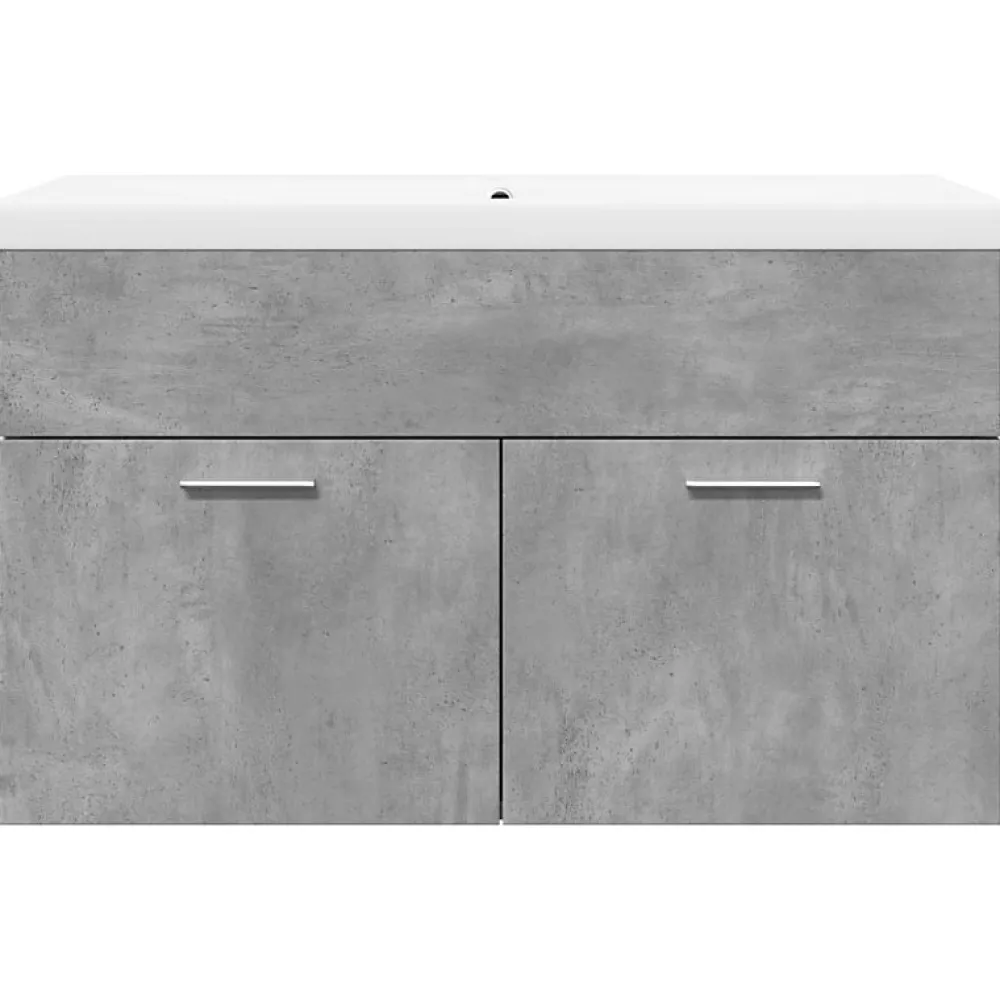 Meuble Wc|Vidaxl Armoire lavabo de salle de bain avec bassin intégré gris béton