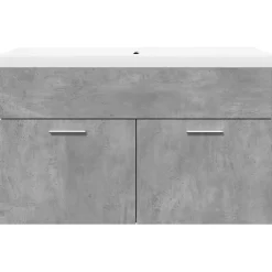 Meuble Wc|Vidaxl Armoire lavabo de salle de bain avec bassin intégré gris béton