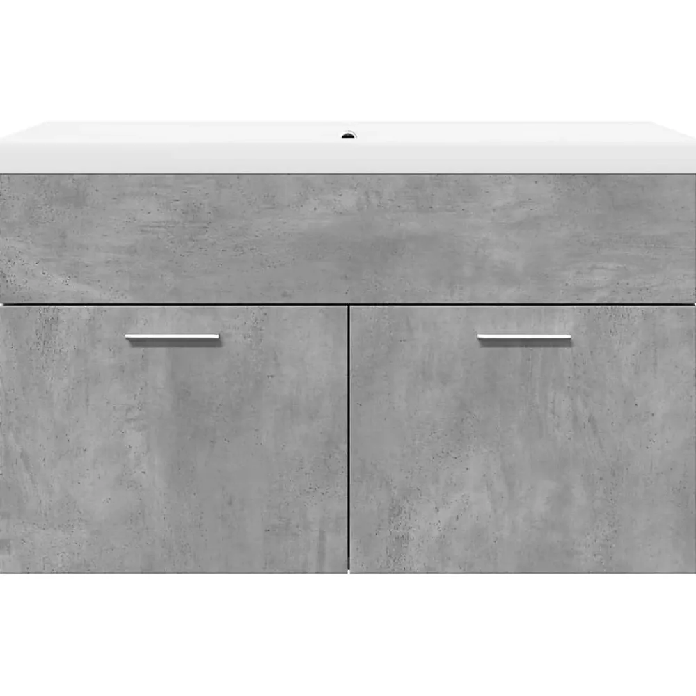 Meuble Wc|Vidaxl Armoire lavabo de salle de bain avec bassin intégré gris béton