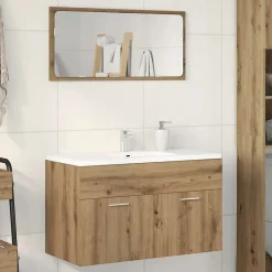 Meuble Wc|Vidaxl Armoire lavabo de salle de bain chêne artisanal bois ingénierie