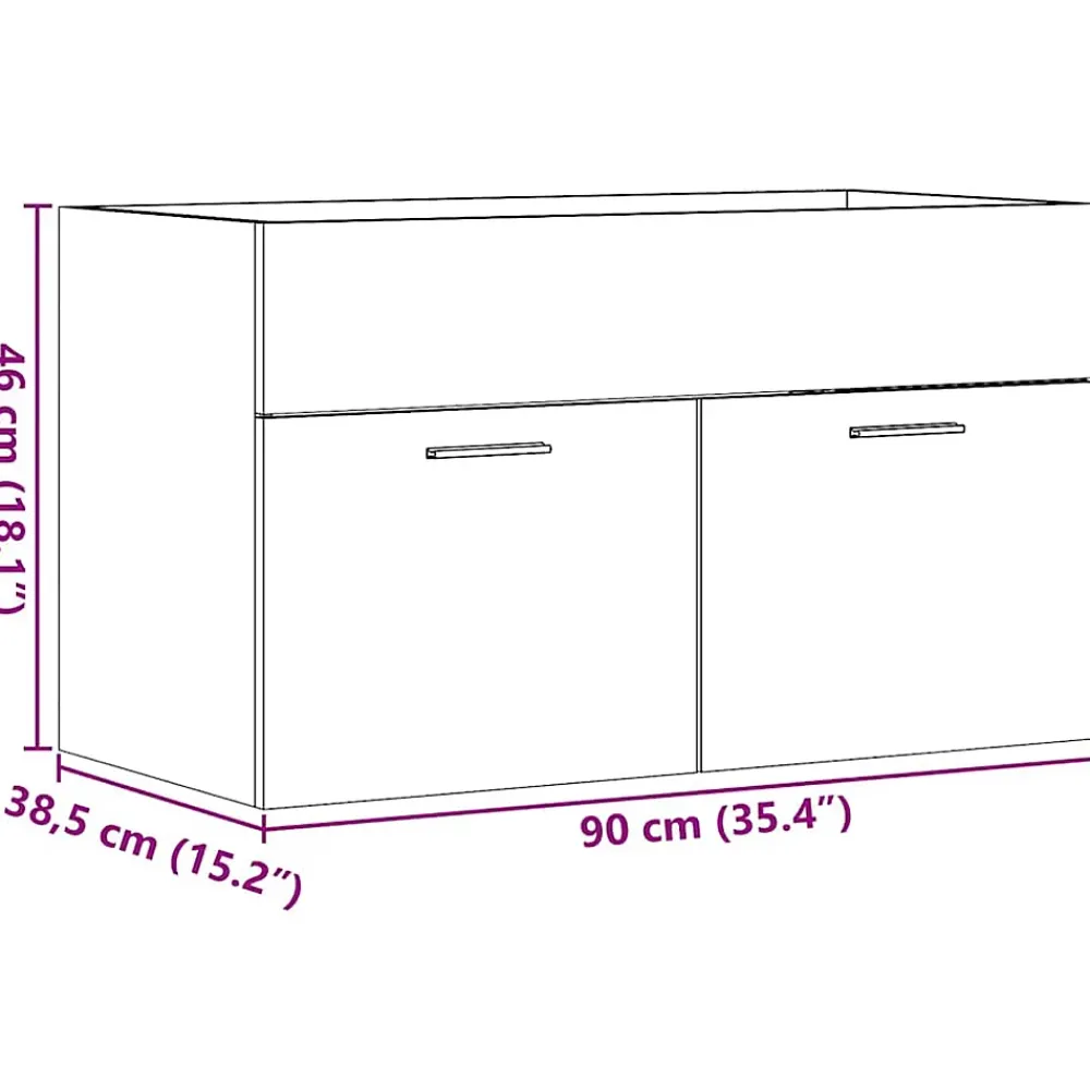Meuble Wc|Vidaxl Armoire lavabo de salle de bain chêne artisanal bois ingénierie