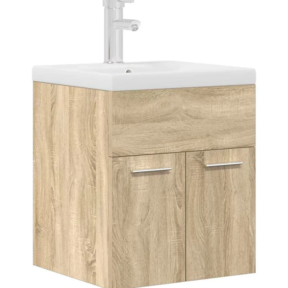 Vidaxl Armoire lavabo de salle de bain et vasque et robinet intégrés