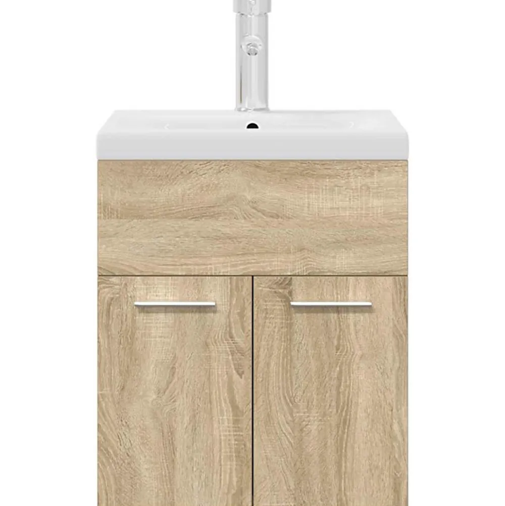 Vidaxl Armoire lavabo de salle de bain et vasque et robinet intégrés