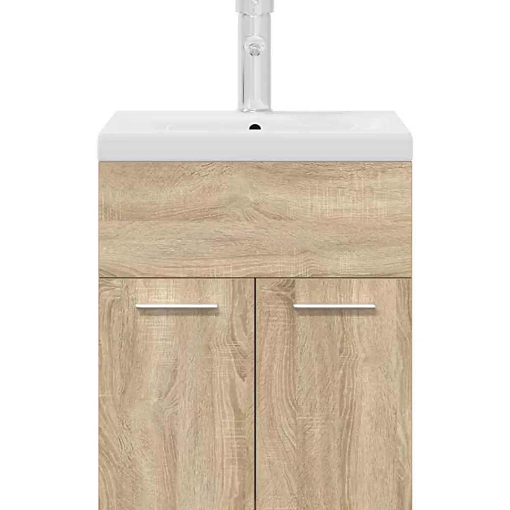 Vidaxl Armoire lavabo de salle de bain et vasque et robinet intégrés