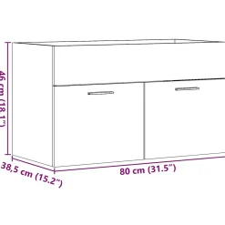 Vidaxl Armoire lavabo de salle de bain chêne artisanal bois ingénierie