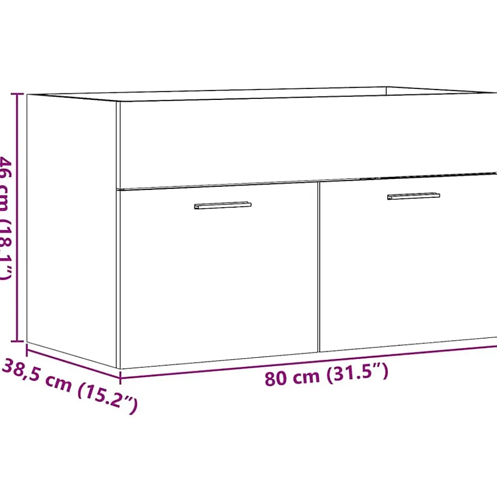 Vidaxl Armoire lavabo de salle de bain chêne artisanal bois ingénierie
