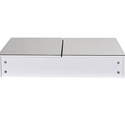 Armoire De Toilette|Homcom Armoire miroir de salle de bain armoire murale double portes et étagères dim. 80L x 15l x 60H cm MDF blanc